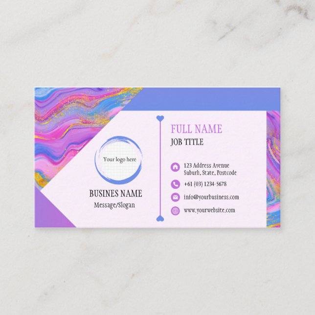 Tarjeta de presentación de diseño de Unicorn (Anverso)