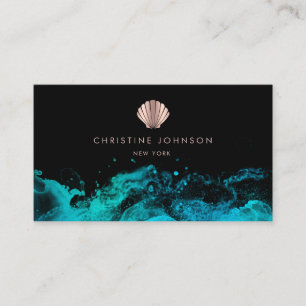 tarjeta de presentación de diseño oceánico
