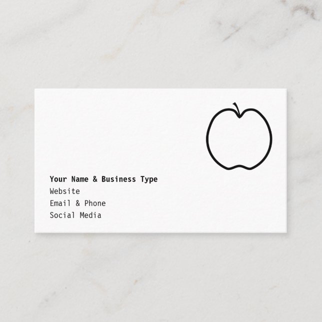Tarjeta de presentación de diseño simple de Apple  (Anverso)