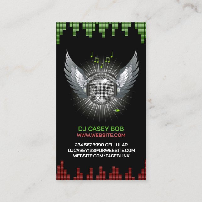 Tarjeta de presentación de DJ Night Club (Anverso)
