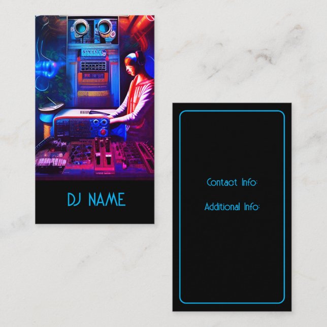 Tarjeta de presentación de DJ Tech 2 (Anverso / Reverso)