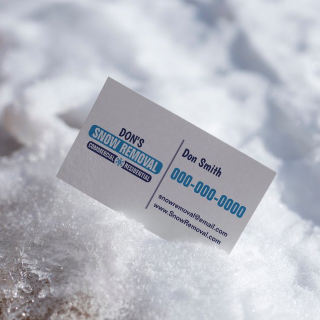 Tarjeta de presentación de doble cara para la elim (Snow Removal Double Sided Business Card)