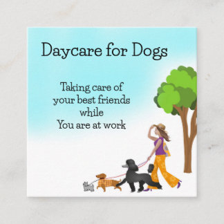 Tarjeta de presentación de Dog Care Square