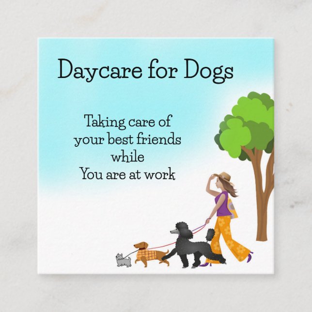 Tarjeta de presentación de Dog Care Square (Anverso)