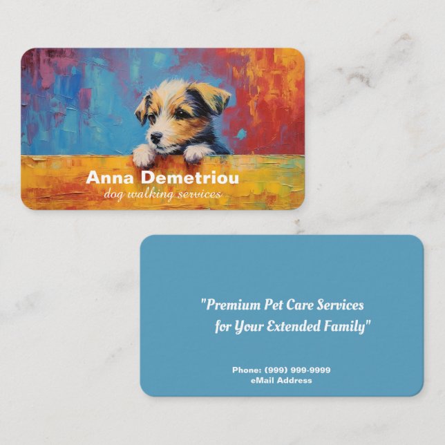 Tarjeta de presentación de Dog Sitting Services (Anverso / Reverso)