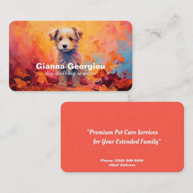 Tarjeta de presentación de Dog Sitting Services (Anverso / Reverso)