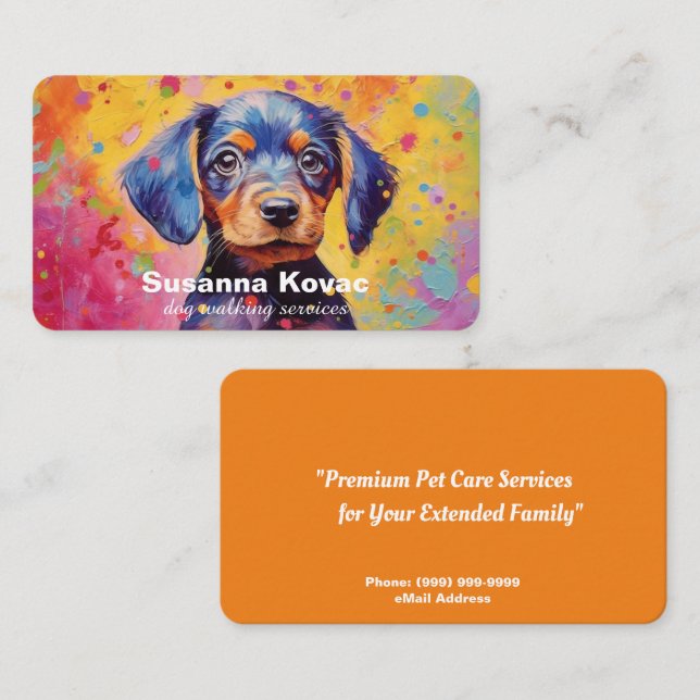 Tarjeta de presentación de Dog Sitting Services (Anverso / Reverso)