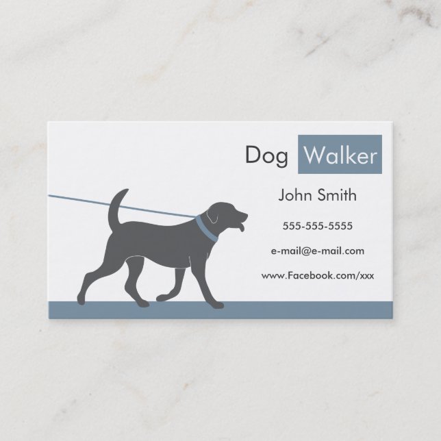 Tarjeta de presentación de Dog Walker (Anverso)