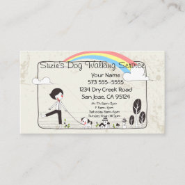 Tarjeta de presentación de Dog Walking Service