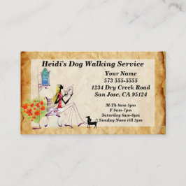 Tarjeta de presentación de Dog Walking Service