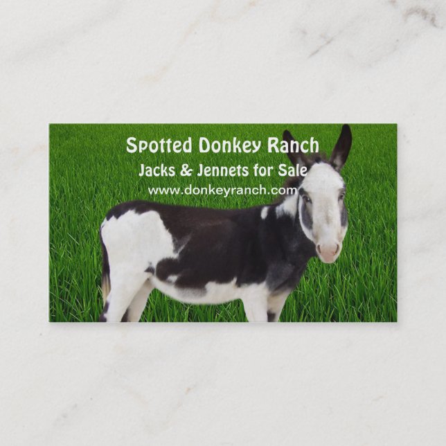 Tarjeta de presentación de Donkey Ranch (Anverso)