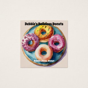 Tarjeta de presentación de donuts o panaderías