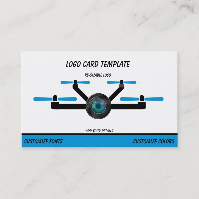 Tarjeta de presentación de Drone con logotipo (Anverso)