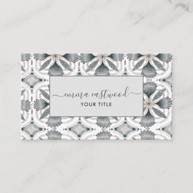 Tarjeta de presentación de Earthy Boho Muted Flowe (Anverso)