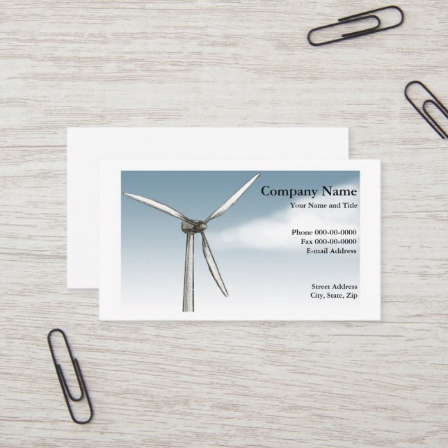 Tarjeta de presentación de energía eólica (Anverso/Reverso In Situ)