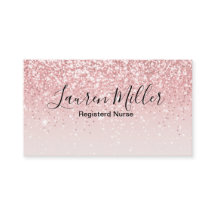 Tarjeta de presentación de enfermera Purpurina Ros