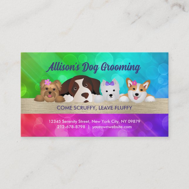 Tarjeta de presentación de eslóganes de perro (Anverso)