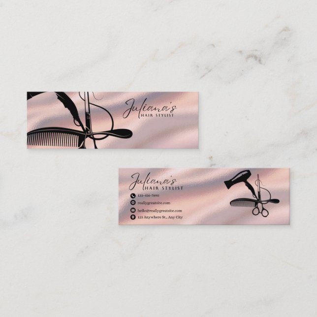 Tarjeta de presentación de estilo Mini Hair (Anverso / Reverso)