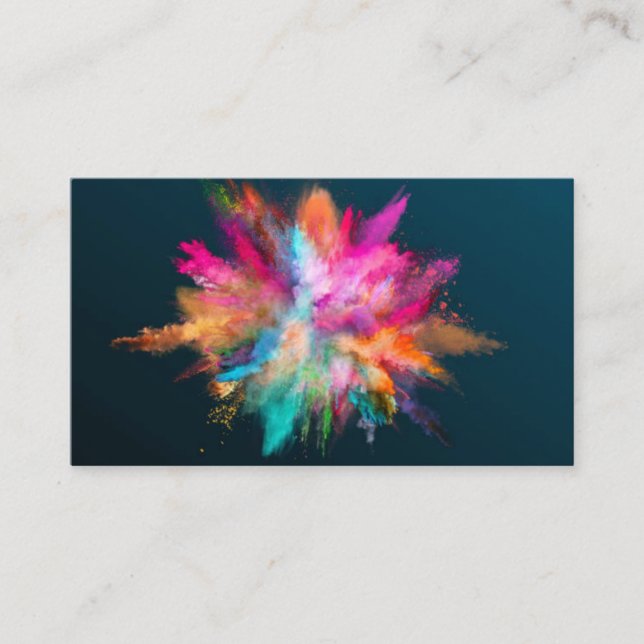 Tarjeta de presentación de explosiones coloridas (Anverso)