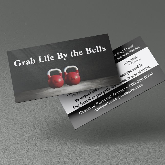 Tarjeta de presentación de fitness (Grab Life by the Bells)