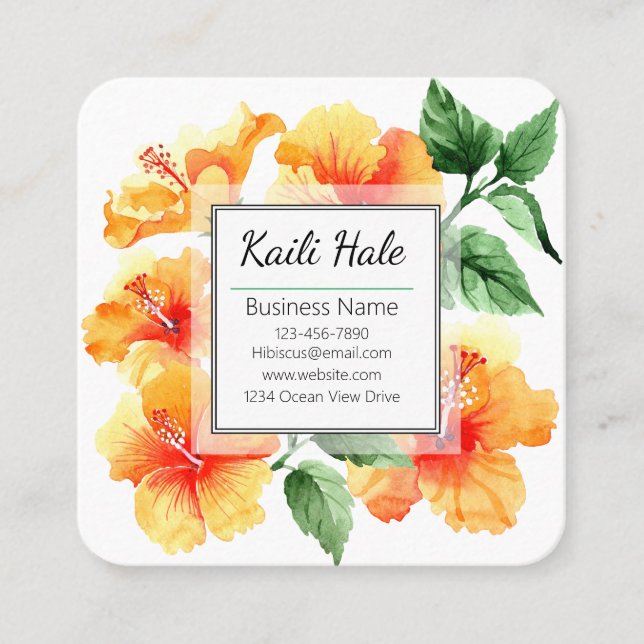 Tarjeta de presentación de flores de Hibiscus nara (Anverso)