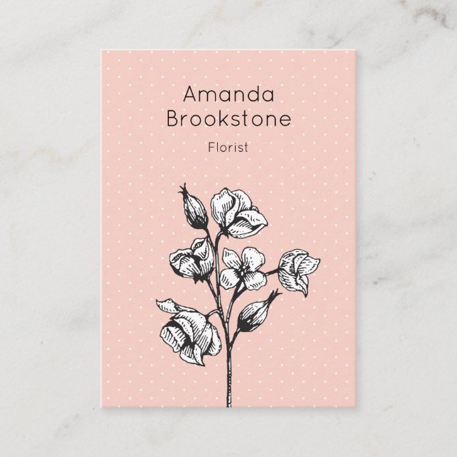 Tarjeta de presentación de flores estilo vintage - (Anverso)