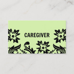 Tarjeta de presentación de flores para cuidadores