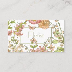 Tarjeta de presentación de flores Pastel Garden