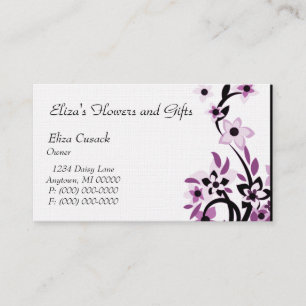 Tarjeta de presentación de flores retro radiantes,