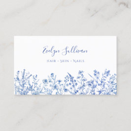 Tarjeta de presentación de flores silvestres azule