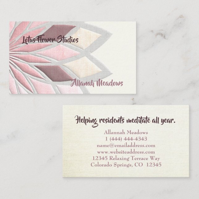 Tarjeta de presentación de flores Tranquil Pastel  (Anverso / Reverso)