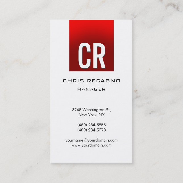 Tarjeta de presentación de fondo blanco de banda r (Anverso)