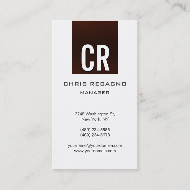 Tarjeta de presentación de fondo blanco rojo oscur (Anverso)