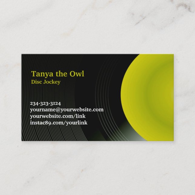 Tarjeta de presentación de fondo de CD DJ (Anverso)