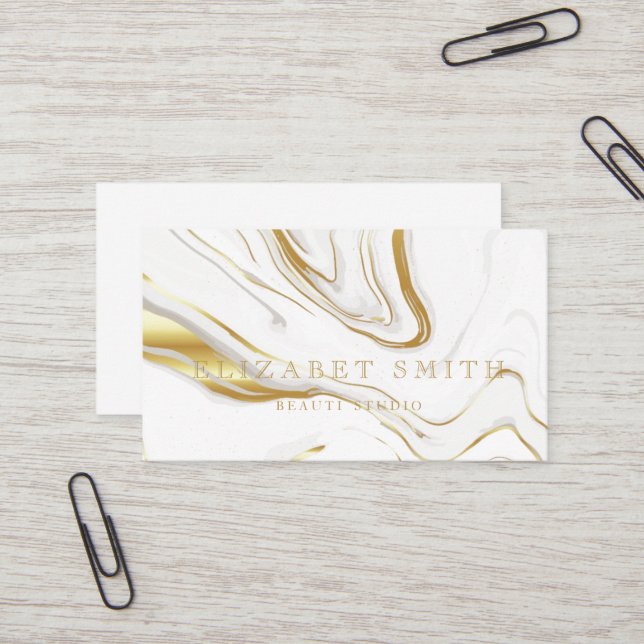 Tarjeta de presentación de fondo de oro blanco Fau (Anverso/Reverso In Situ)