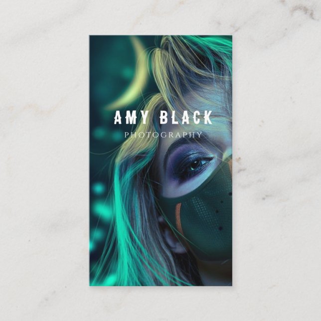 Tarjeta de presentación de fotografía Chica mujer  (Anverso)