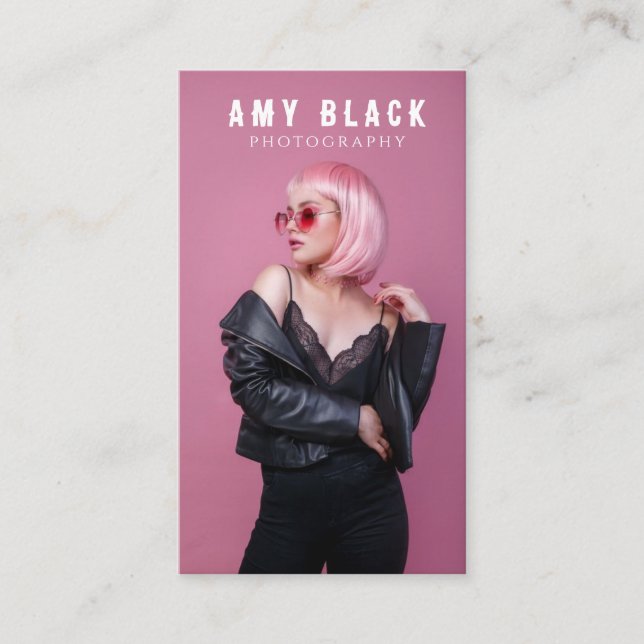 Tarjeta de presentación de fotografía Chica mujer  (Anverso)