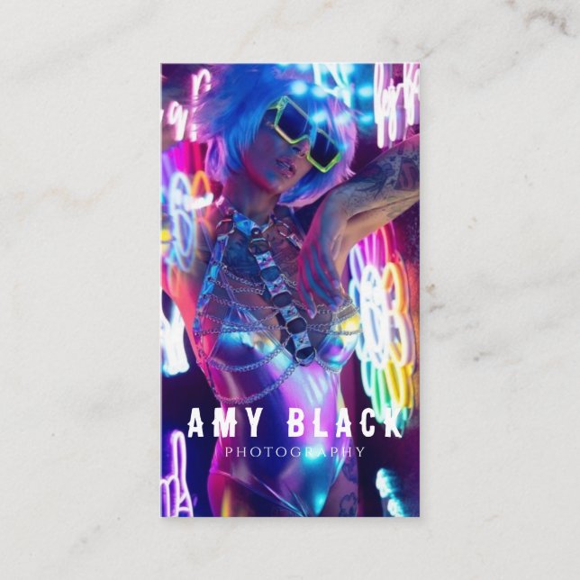 Tarjeta de presentación de fotografía Chica mujer  (Anverso)