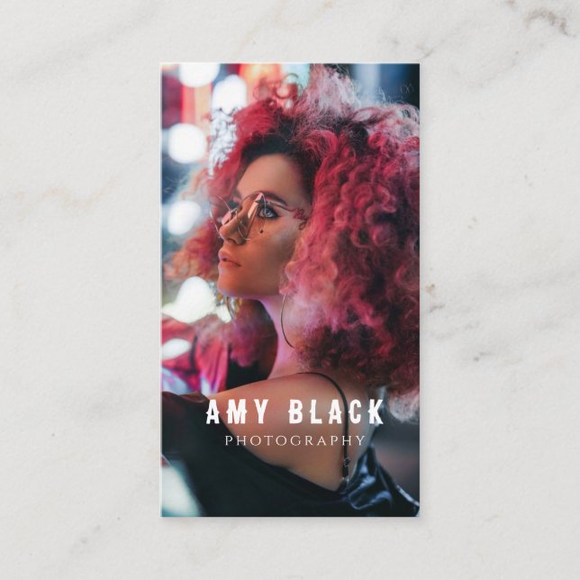 Tarjeta de presentación de fotografía Chica mujer  (Anverso)