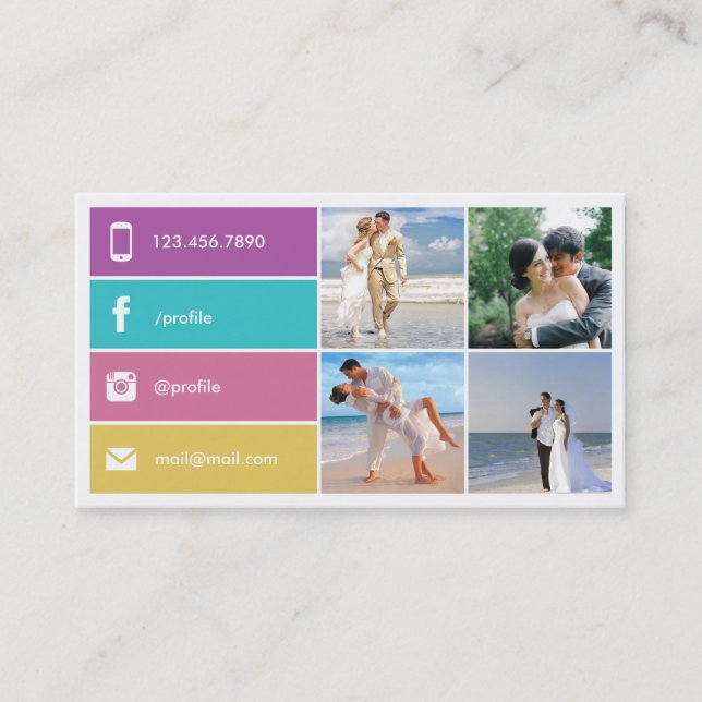 Tarjeta de presentación de fotografía moderna (Anverso)