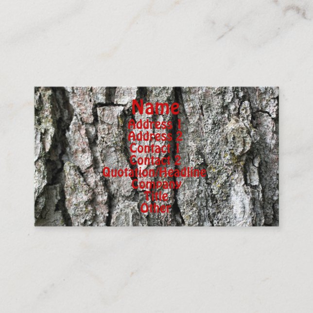Tarjeta de presentación de fotografías de la natur (Anverso)
