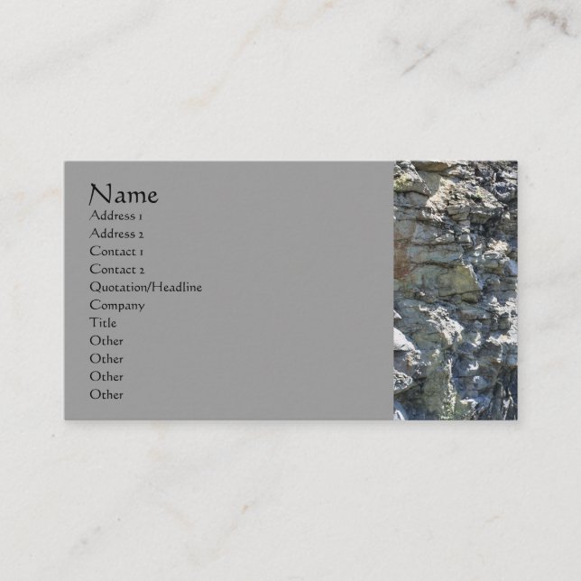 Tarjeta de presentación de fotografías de la natur (Anverso)