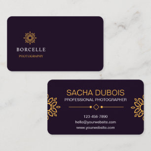 Tarjeta de presentación de fotografías de lujo en 