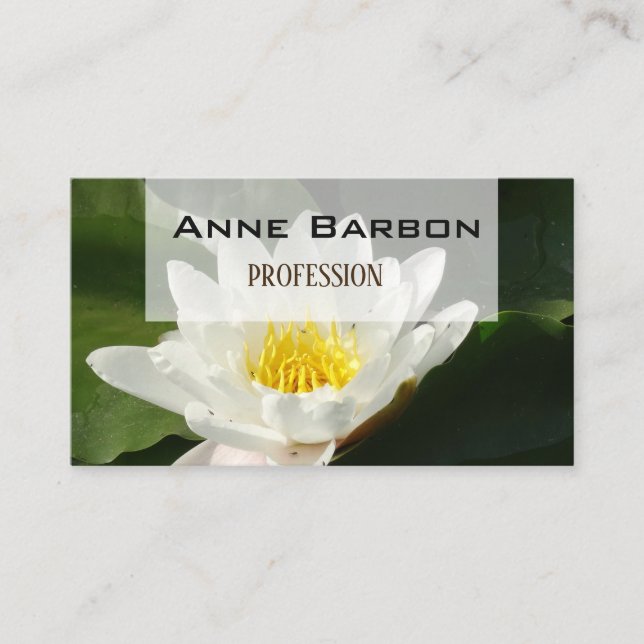 Tarjeta de presentación de fotos de flores de Lotu (Anverso)