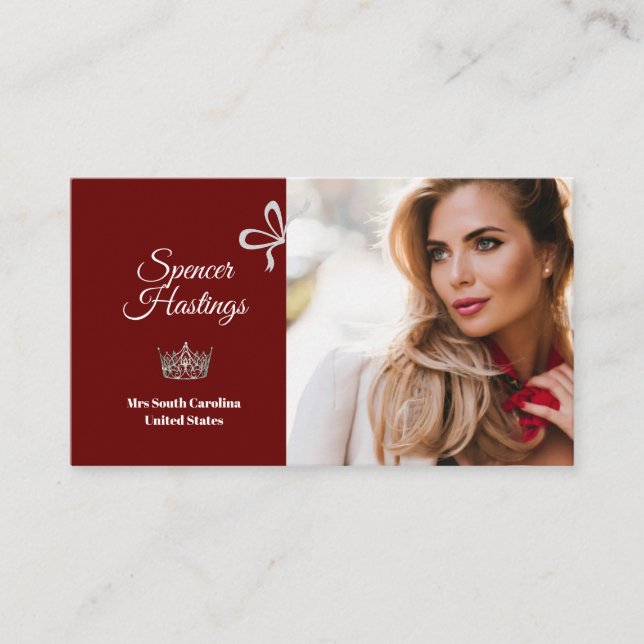 Tarjeta de presentación de fotos de Pageant Essent (Anverso)