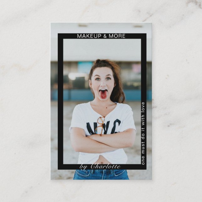 Tarjeta de presentación de fotos moderna de moda (Anverso)