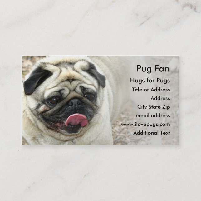 Tarjeta de presentación de fotos Pug #2 (Anverso)