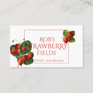 Tarjeta de presentación de fresas botánicas