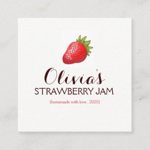 Tarjeta de presentación de fresas realista