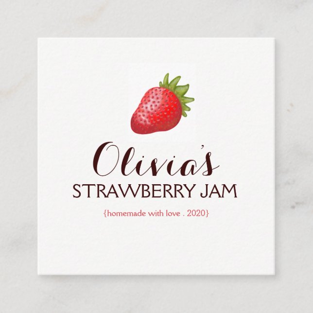 Tarjeta de presentación de fresas realista (Anverso)